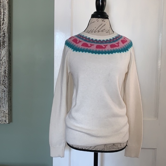 Vineyard vines Whaleisle Yoke Sweater - Marshmallow - Picture 1 of 13